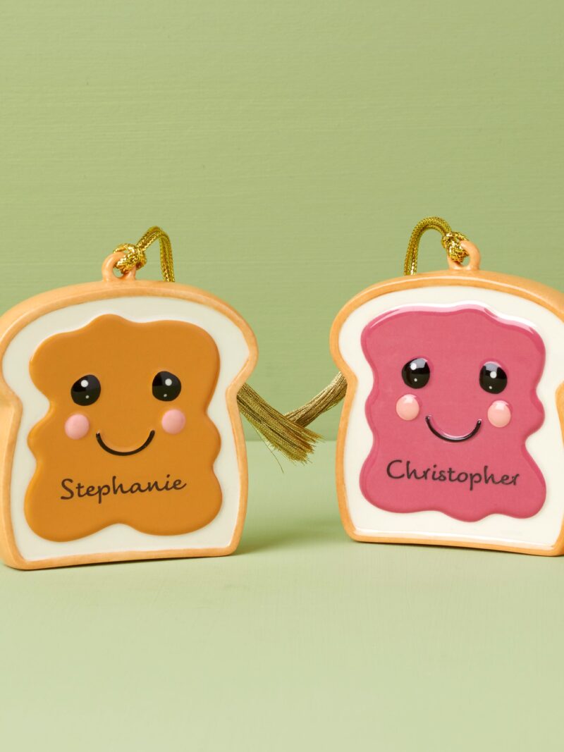 Personalized 2-Piece Peanut Butter & Jam Ornament Set